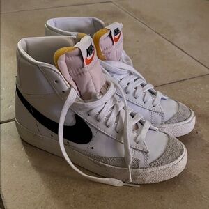 Nike White and Black High-Top Sneakers